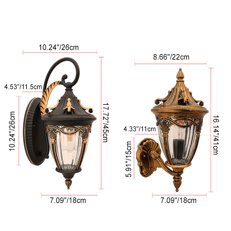 Traditional European Column Aluminum 1-Light Wall Sconce Lamp For Garden