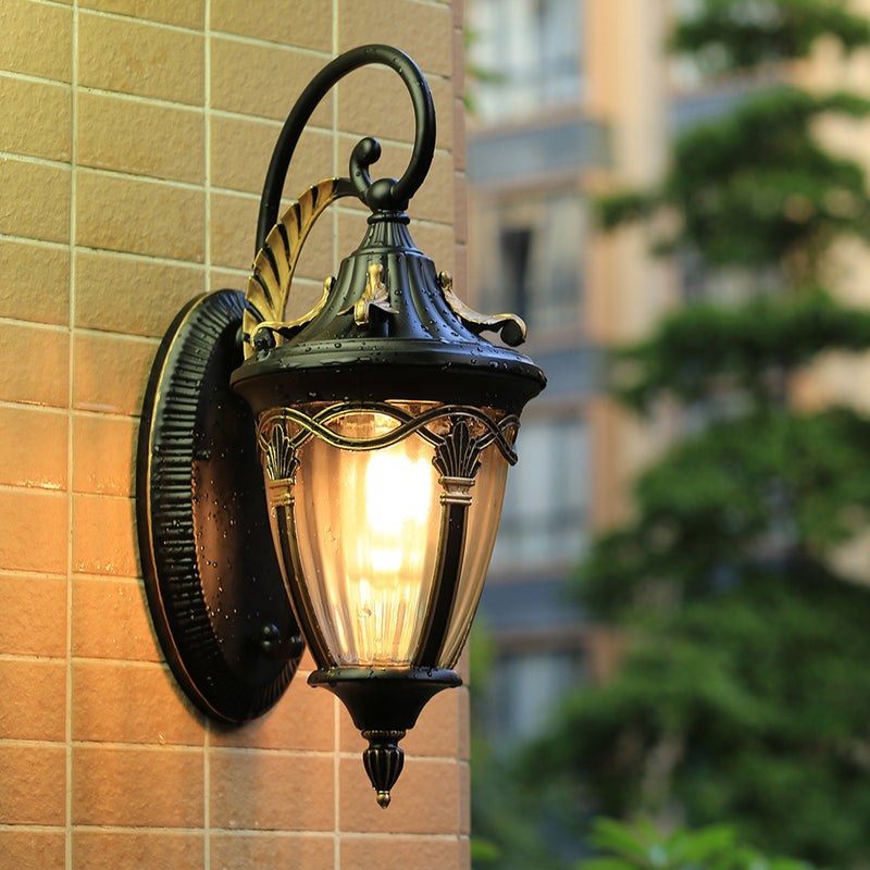 Traditional European Column Aluminum 1-Light Wall Sconce Lamp For Garden