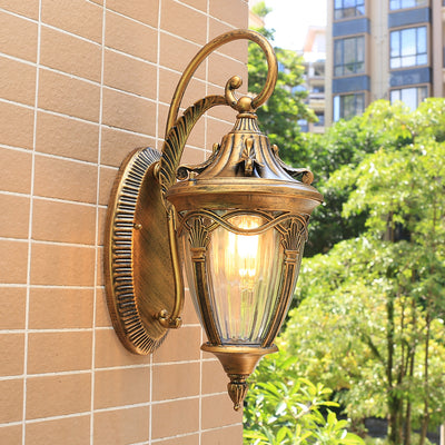 Traditional European Column Aluminum 1-Light Wall Sconce Lamp For Garden