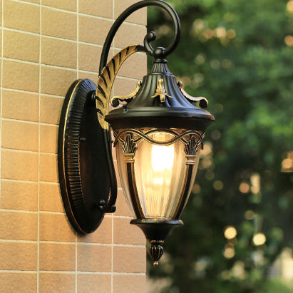 Traditional European Column Aluminum 1-Light Wall Sconce Lamp For Garden