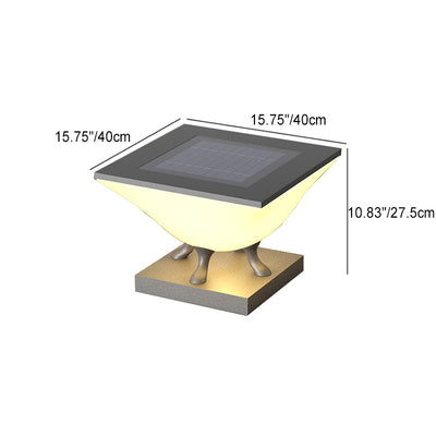 Modern Minimalist Square Acrylic Stainless Steel LED Solar Post Head Landscape Light For Garden