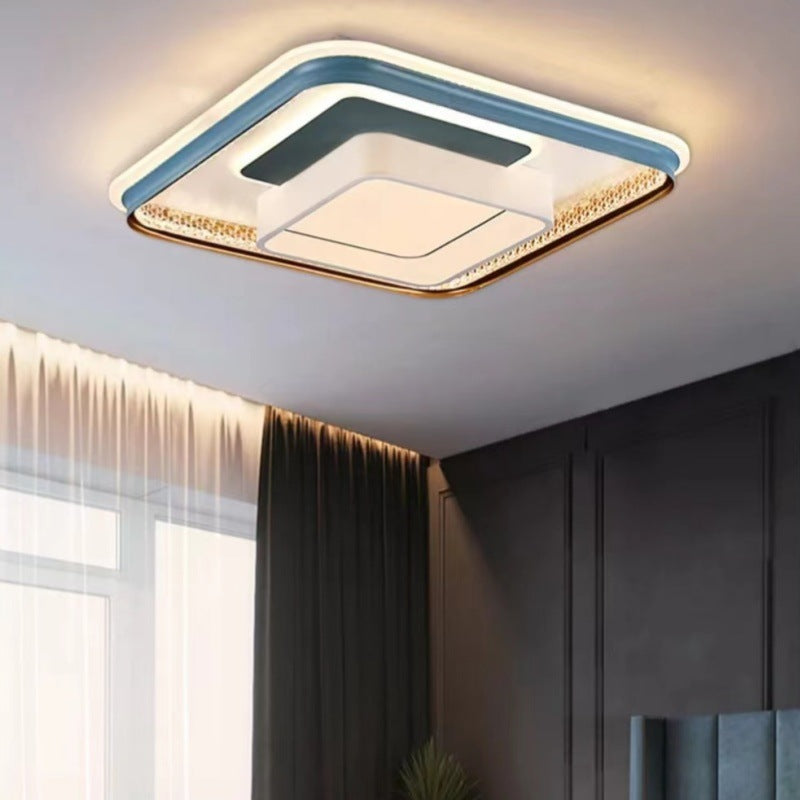 Modern Minimalist Square Iron Acrylic LED Flush Mount Ceiling Light For Living Room