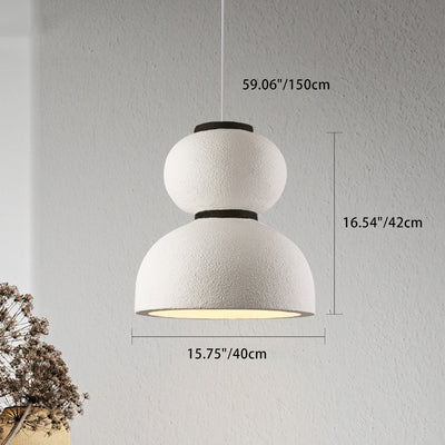 Traditional Japanese Dome Plastic 1-Light Pendant Light For Living Room