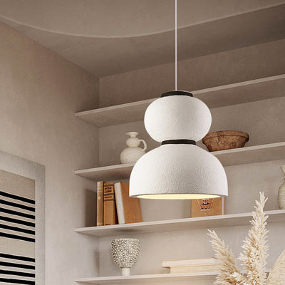 Traditional Japanese Dome Plastic 1-Light Pendant Light For Living Room