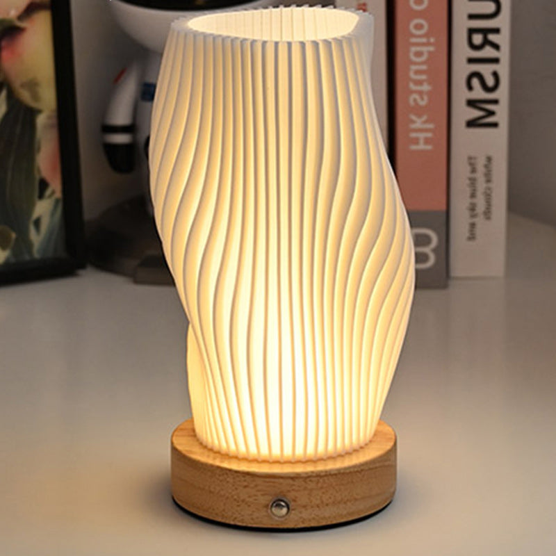 Moderne Art Deco Spalte Kunststoff LED Tisch Lampe Für Wohnzimmer 