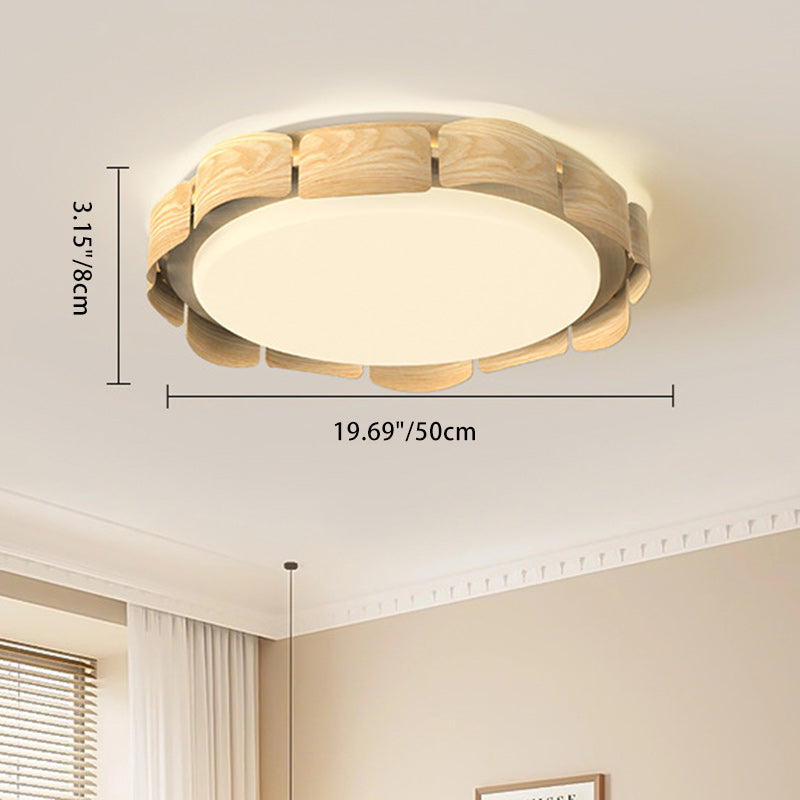 Modern Minimalist Round Iron Acrylic LED Flush Mount Ceiling Light For Living Room