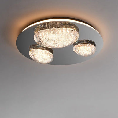 Contemporary Luxury Round Stainless Steel Acrylic LED Flush Mount Ceiling Light For Living Room