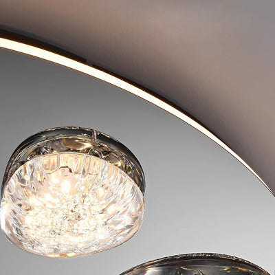 Contemporary Luxury Round Stainless Steel Acrylic LED Flush Mount Ceiling Light For Living Room