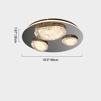 Contemporary Luxury Round Stainless Steel Acrylic LED Flush Mount Ceiling Light For Living Room