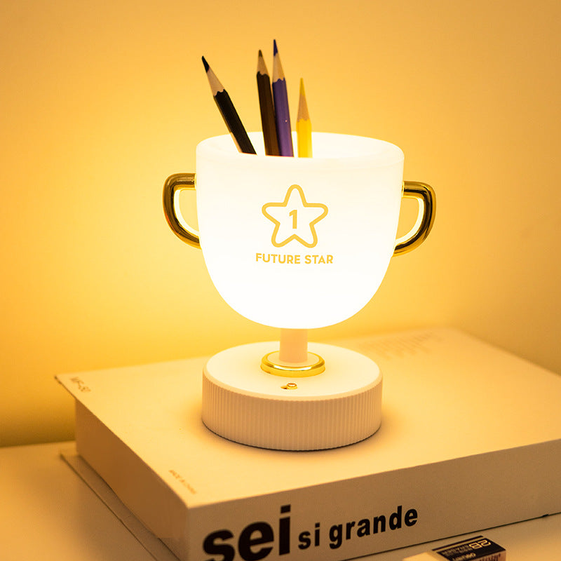 Zeitgenössische kreative Cup Kunststoff LED Tischlampe für Wohnzimmer 