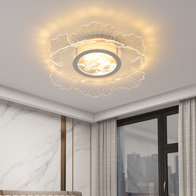 Contemporary Nordic Round Iron Acrylic LED Flush Mount Ceiling Light For Living Room