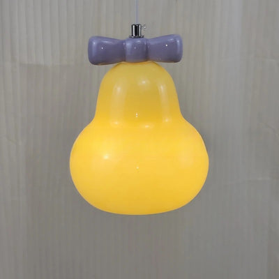 Contemporary Creative Pear Ceramic Glass Iron 1-Light Pendant Light For Living Room