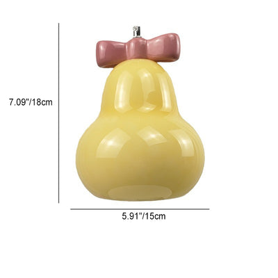 Contemporary Creative Pear Ceramic Glass Iron 1-Light Pendant Light For Living Room