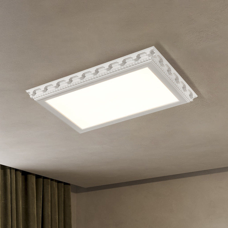 Traditional French Resin Acrylic LED Flush Mount Ceiling Light For Living Room