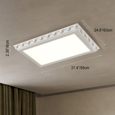 Traditional French Resin Acrylic LED Flush Mount Ceiling Light For Living Room