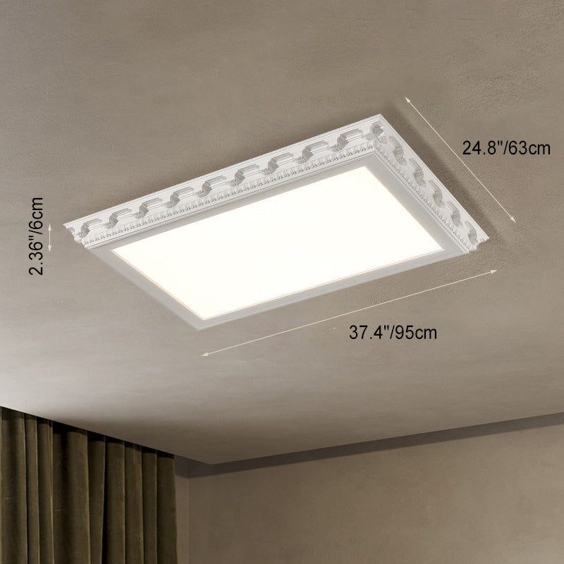 Traditional French Resin Acrylic LED Flush Mount Ceiling Light For Living Room