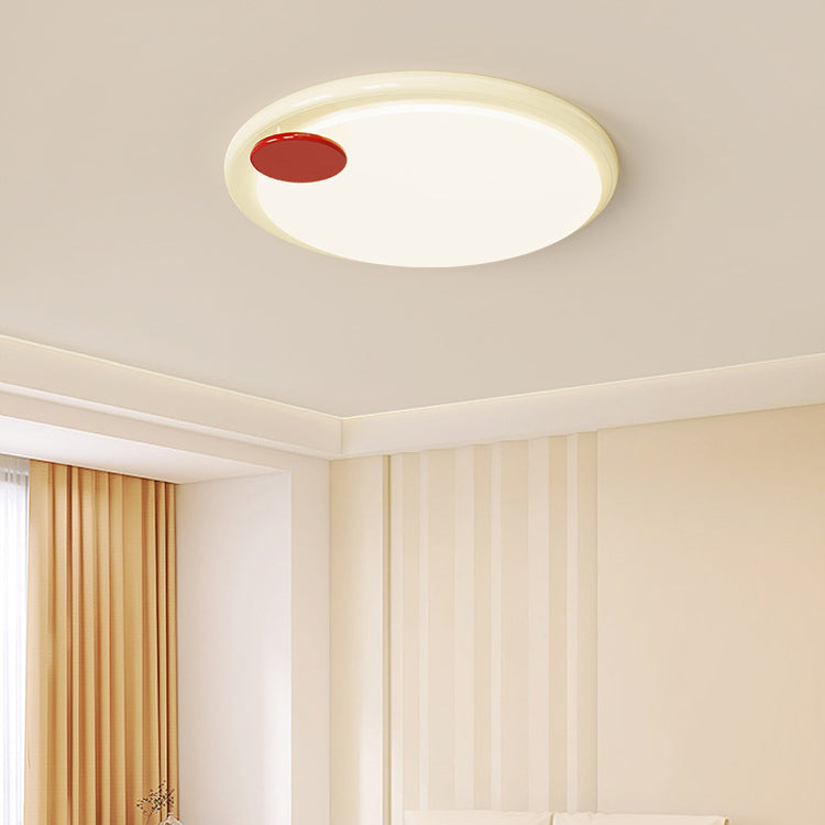 Contemporary Creative Round Square Iron Resin PVC LED Flush Mount Ceiling Light For Living Room