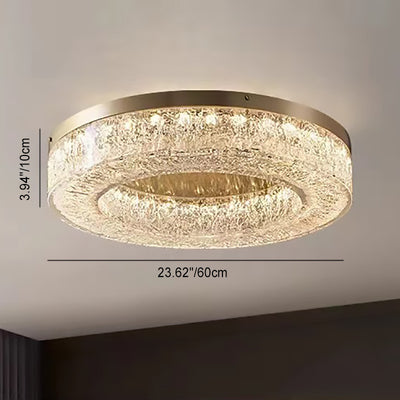 Contemporary Luxury Round Copper Steel Resin LED Flush Mount Ceiling Light For Living Room