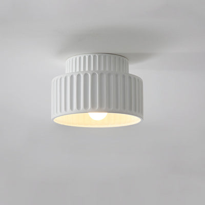 Modern Minimalist Round Resin 1-Light Semi-Flush Mount Ceiling Light For Living Room