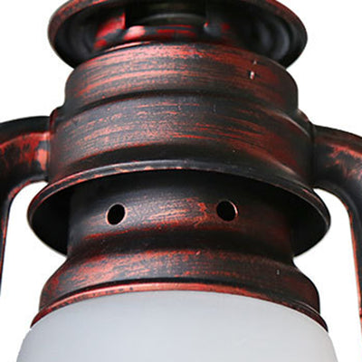 Contemporary Industrial Cylinder Iron Glass 1-Light Pendant Light For Living Room