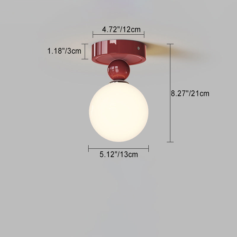 Plafonnier semi-encastré traditionnel français en forme de fleur, boule de fer, 1/2/3 lumières, pour couloir 