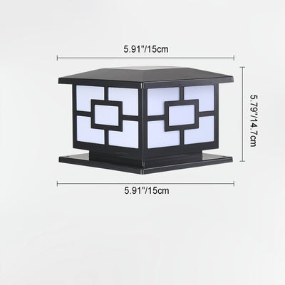 Contemporary Industrial ABS Cube LED Waterproof Solar Post Lamp For Outdoor Patio