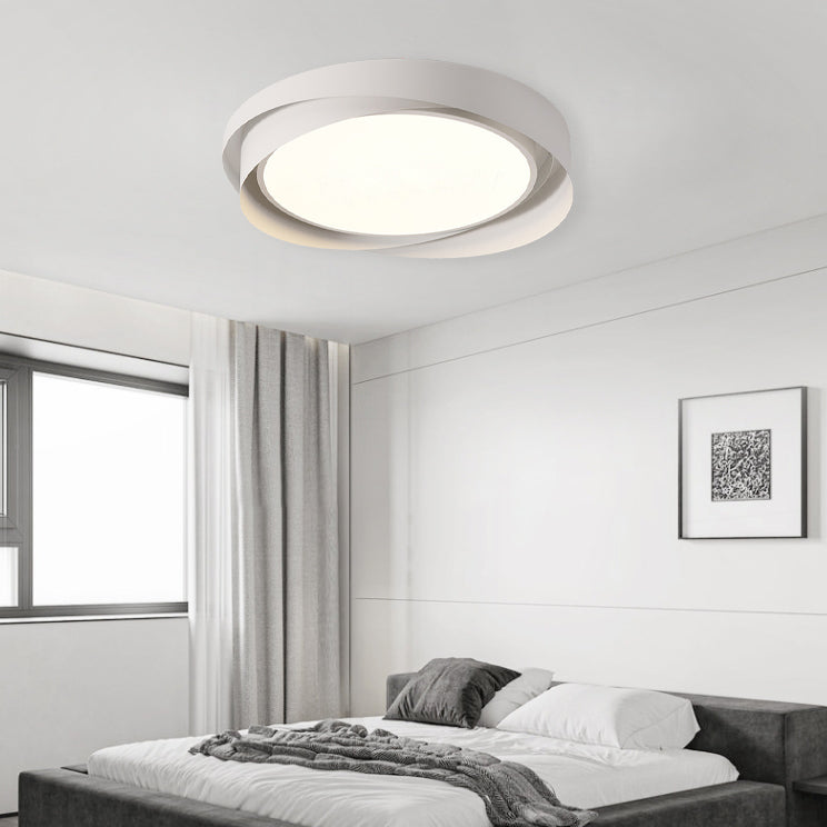 Contemporary Nordic Round Iron Acrylic LED Flush Mount Ceiling Light For Living Room