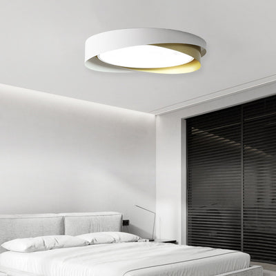 Contemporary Nordic Round Iron Acrylic LED Flush Mount Ceiling Light For Living Room