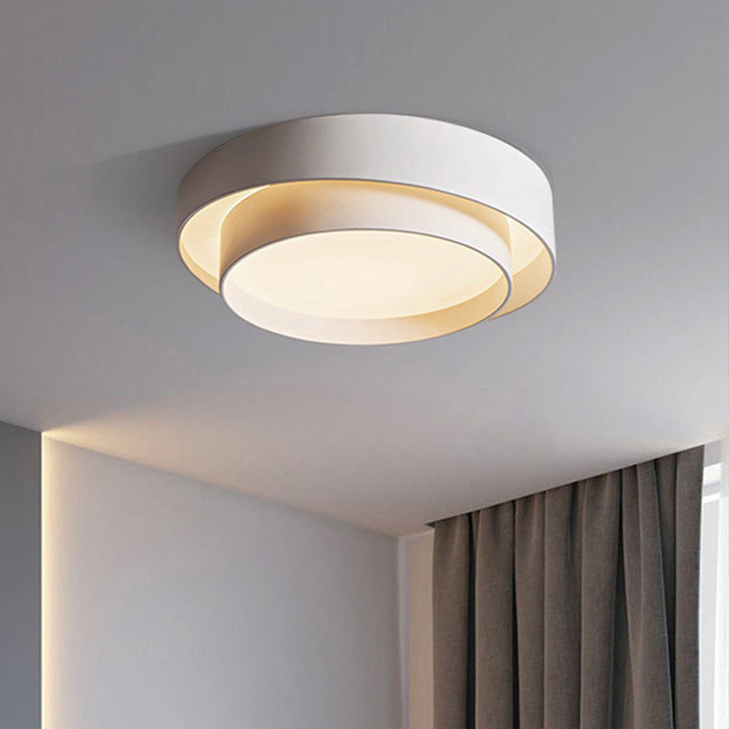 Contemporary Nordic Concentric Circle Iron Acrylic LED Flush Mount Ceiling Light For Bedroom