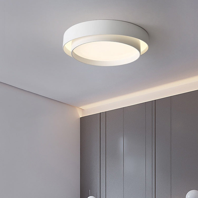 Contemporary Nordic Concentric Circle Iron Acrylic LED Flush Mount Ceiling Light For Bedroom