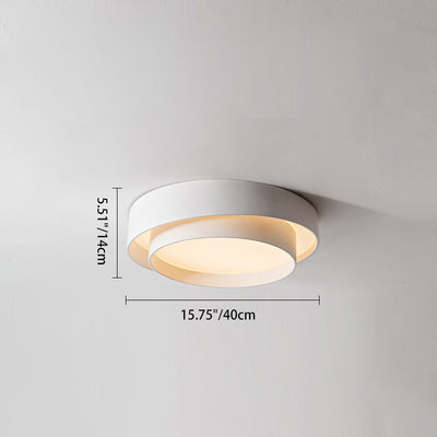 Contemporary Nordic Concentric Circle Iron Acrylic LED Flush Mount Ceiling Light For Bedroom