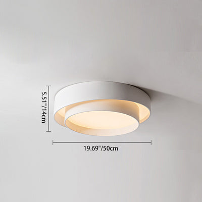 Contemporary Nordic Concentric Circle Iron Acrylic LED Flush Mount Ceiling Light For Bedroom