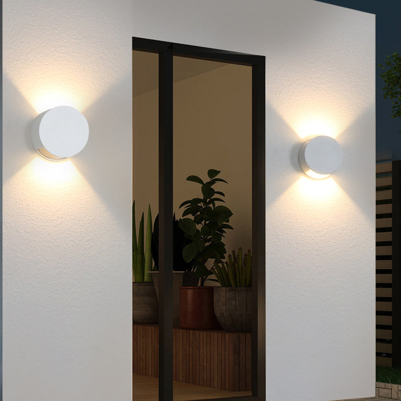 Modern Simplicity Round Aluminum Glass LED Wall Sconce Lamp For Outdoor Patio