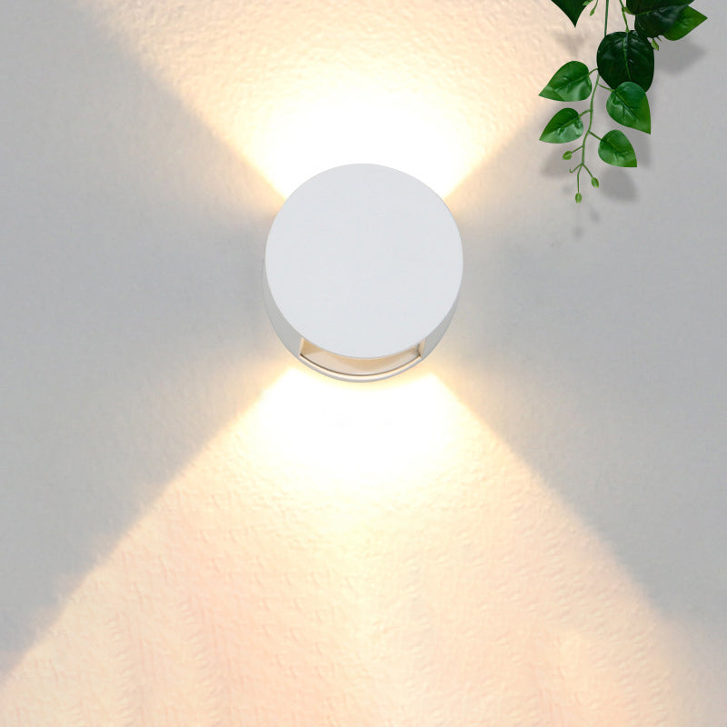 Modern Simplicity Round Aluminum Glass LED Wall Sconce Lamp For Outdoor Patio