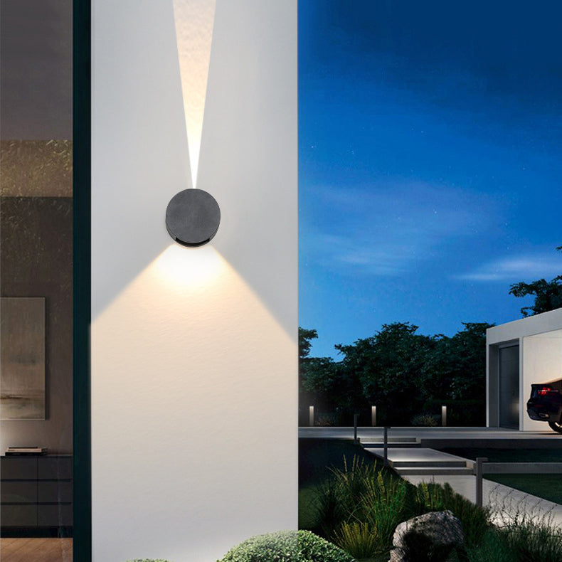 Modern Simplicity Round Aluminum Glass LED Wall Sconce Lamp For Outdoor Patio