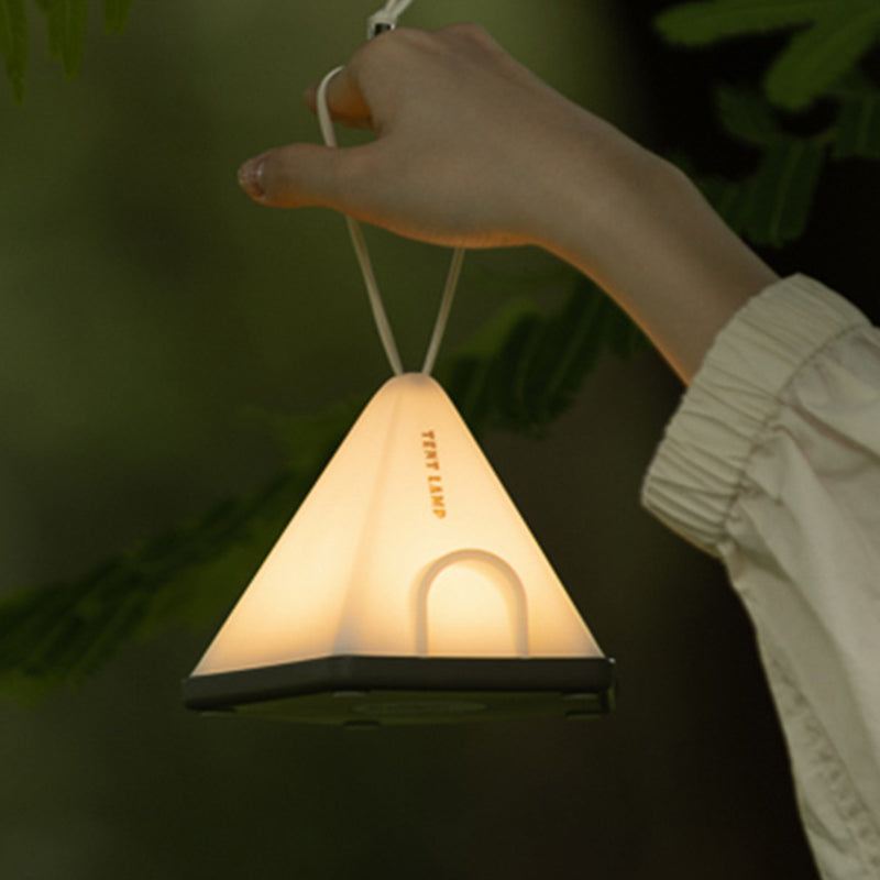 Contemporary Creative Tent Shape Triangle ABS PP LED Outdoor Light For Outdoor Patio