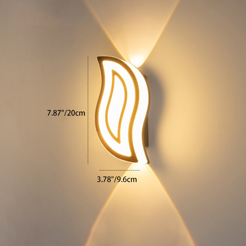 Modern Simplicity Waterproof Oval Leaf Aluminum LED Outdoor Wall Sconce Lamp For Garden