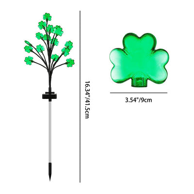 Modern Art Deco Solar Waterproof Clover Plastic Stainless Steel LED Outdoor Light For Garden