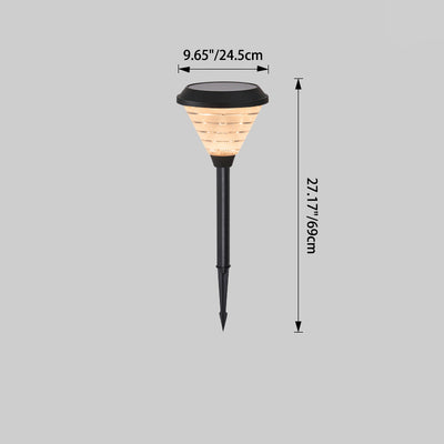 Modern Minimalist Solar Waterproof Cone ABS PC Ground Plug Outdoor Light For Garden