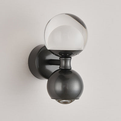 Modern Minimalist Round Orb Iron Aluminum Acrylic Glass LED Wall Sconce Lamp For Bedroom