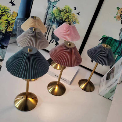 Modern Minimalist Mushroom Round Plastic Metal LED Table Lamp For Bedroom