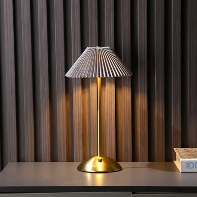 Modern Minimalist Mushroom Round Plastic Metal LED Table Lamp For Bedroom