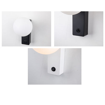 Modern Simplicity Rectangular Orb Aluminum ABS 1-Light Wall Sconce Lamp For Bedroom