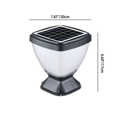 Modern Minimalist Solar Waterproof Square Aluminum PC LED Post Head Light For Garden