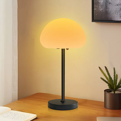 Contemporary Creative Oval Mushroom Iron PE LED Table Lamp For Bedroom