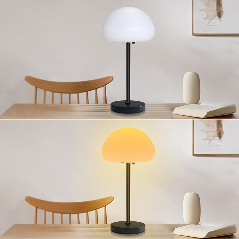 Contemporary Creative Oval Mushroom Iron PE LED Table Lamp For Bedroom