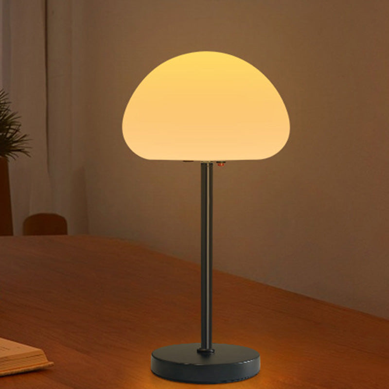 Contemporary Creative Oval Mushroom Iron PE LED Table Lamp For Bedroom