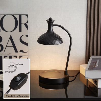 Contemporary Retro Round Horn Shape Solid Wood Iron 1-Light Aroma Melted Wax Table Lamp For Bedroom