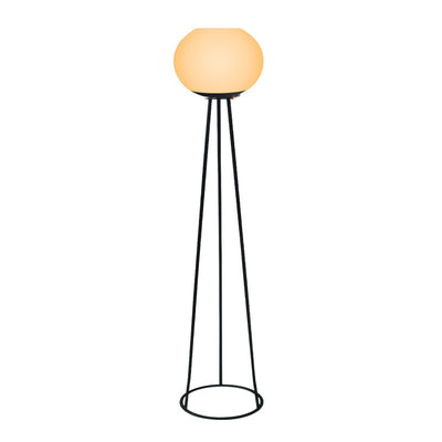 Modern Minimalist Solar Oval Tripod Round Base Iron PE LED Standing Floor Lamp For Outdoor Patio