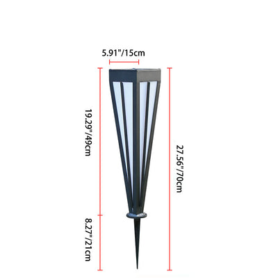 Modern Simplicity Solar Quadrilateral Cone Aluminum Iron Acrylic LED Ground Plug Outdoor Light For Garden